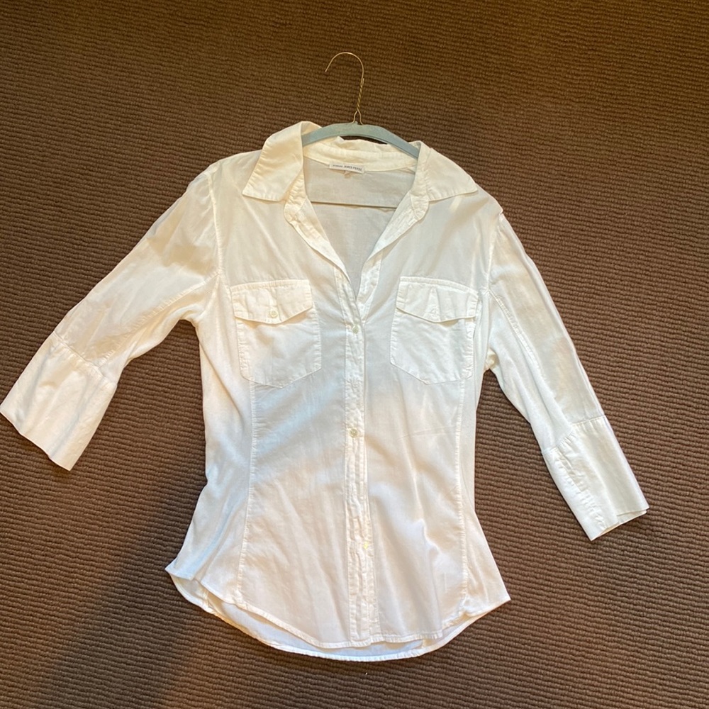 James Perse white panel shirt Size 4